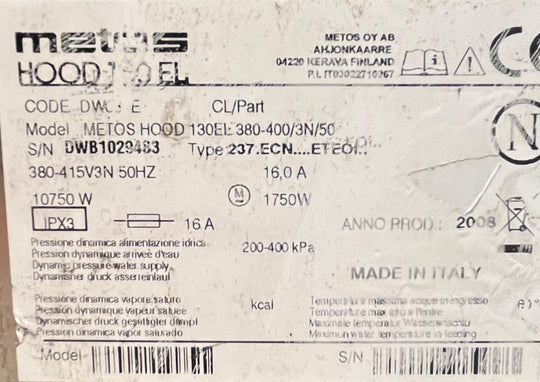 Kupuastianpesukone Metos Master Aqua 50 PS (DW009M)