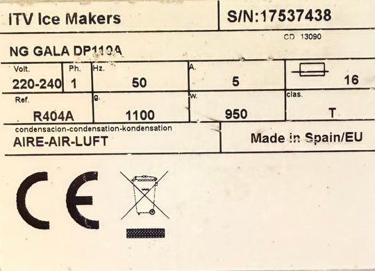 Jääpalakone ITV NG Gala DP 110A
