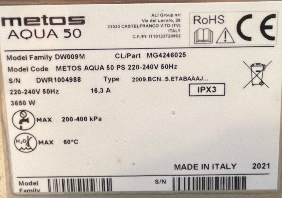Kupuastianpesukone Metos Master Aqua 50 PS (DW009M)