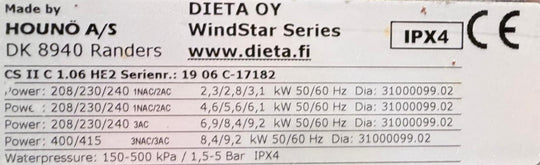 Kapeamallinen monitoimiuuni ahtaisiin paikkoihin Wind Star CS II C 1.06 HE2