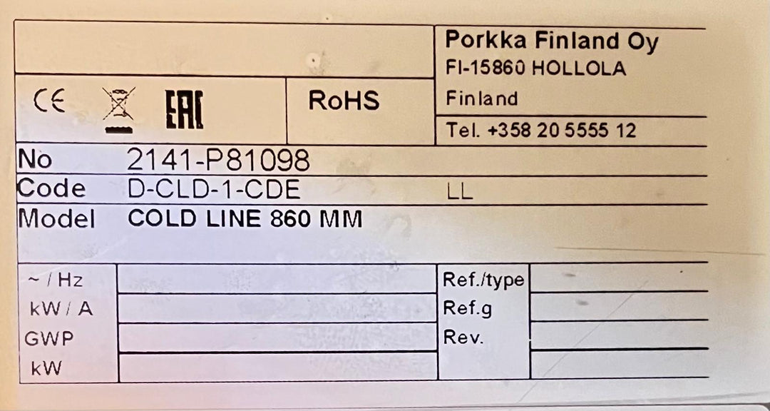 Kylmävetolaatikosto kaapilla 860