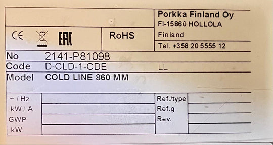 Kylmävetolaatikosto kaapilla 860
