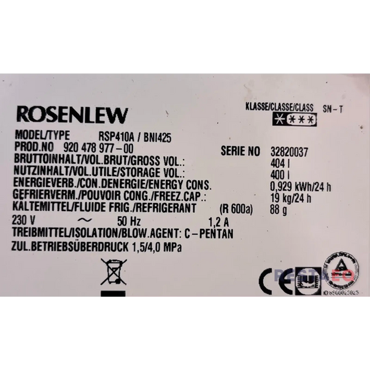 Arkkupakastin Rosenlew RSP 410A Rosenlew