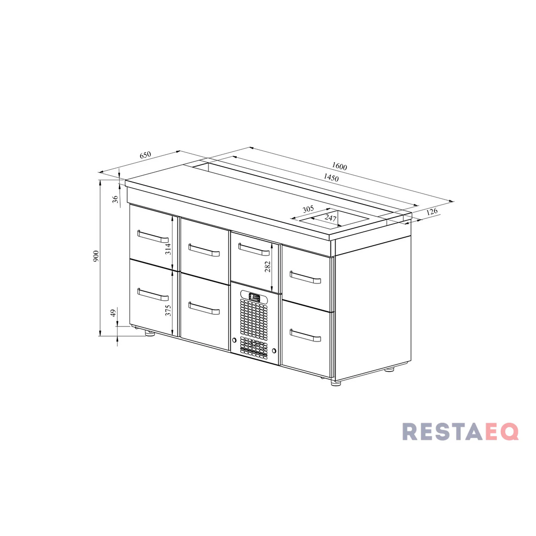 Baarimestarinpöydät BM 1607 - Restmec