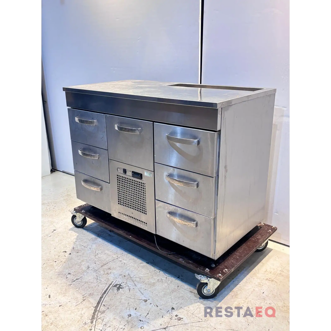 Baarimestarintyöpöytä laatikostolla 1200 - Inox