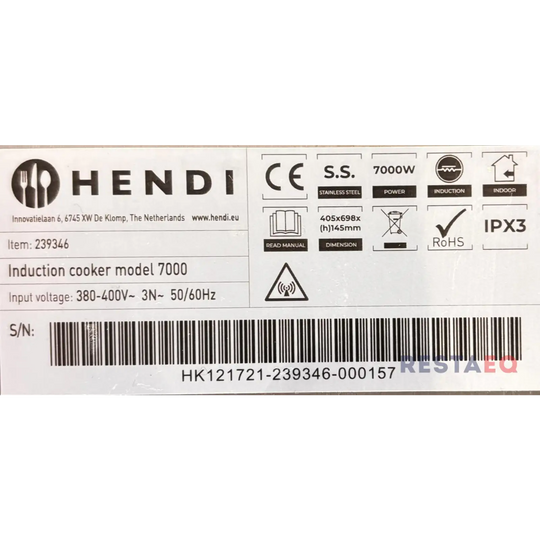 Induktioliesi Hendi model 7000 - Hendi