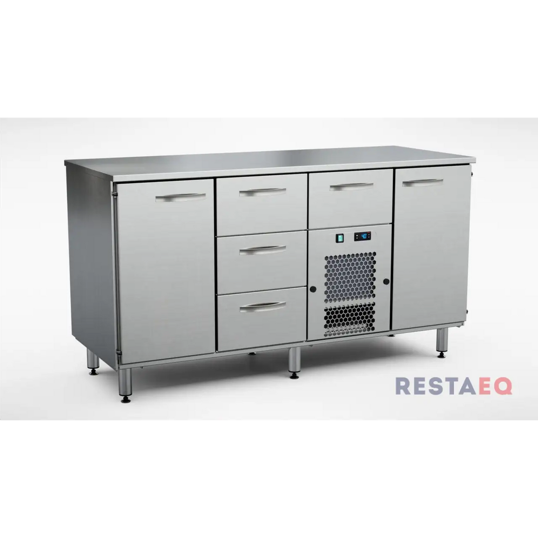 Inox kylmävetolaatikko kahdella ovella TSK-1624 - Inox
