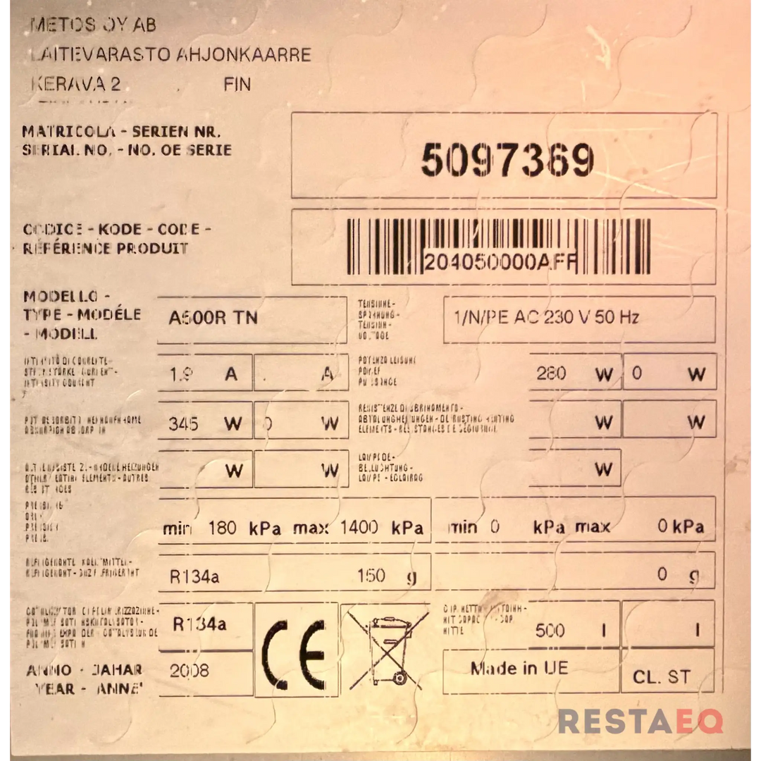 Jääkaappi Metos A500R TN - Metos