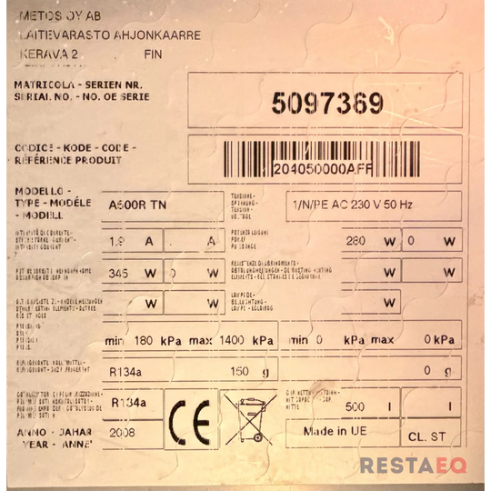 Jääkaappi Metos A500R TN - Metos