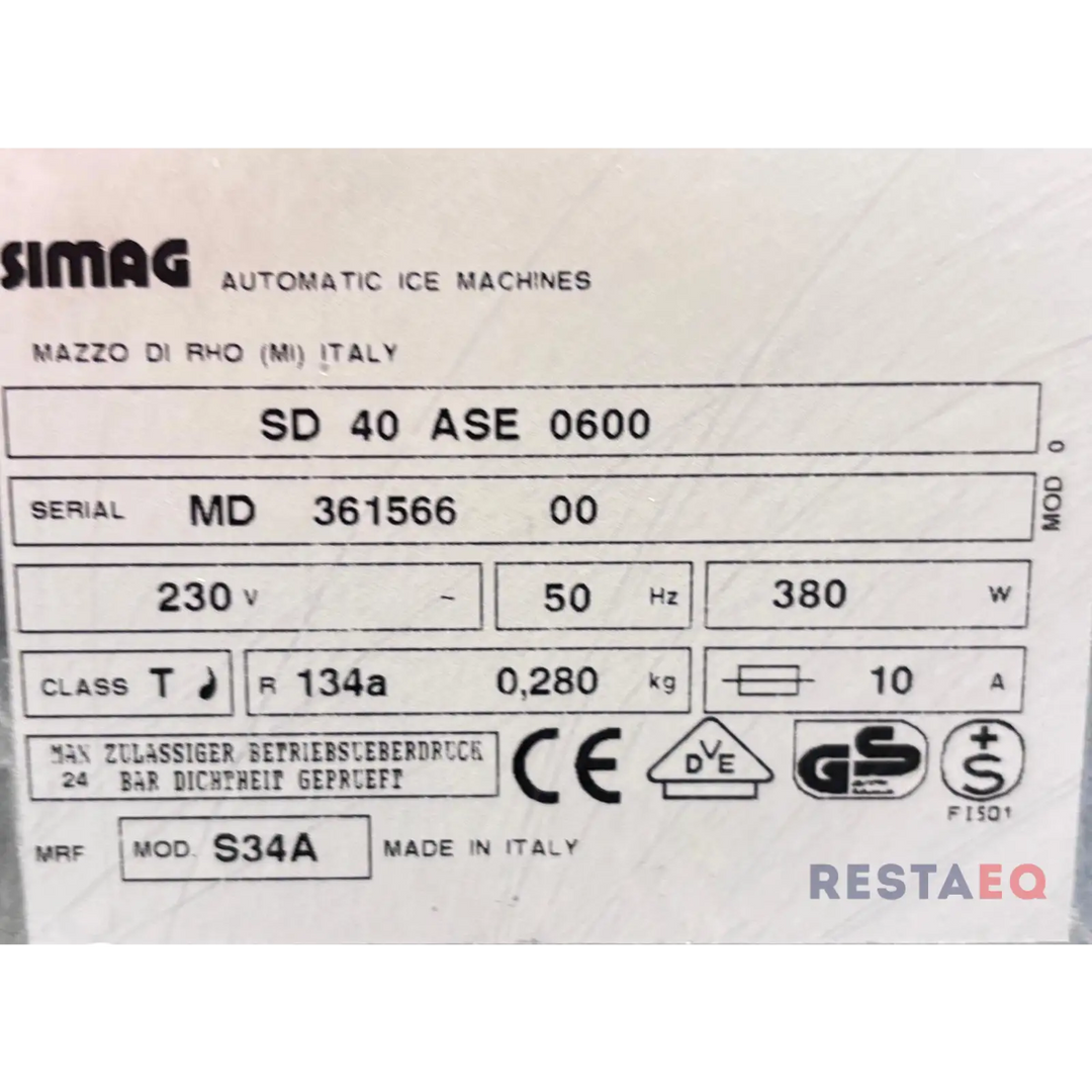 Jääpalakone Simag SD 40 ASE 0600 - Simag
