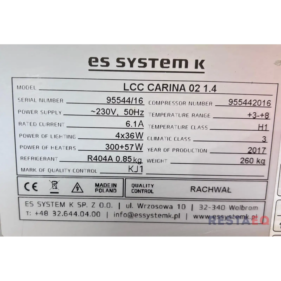 Konditoria vitriini ES Systems LCC CARINA 02 1.4 - ES