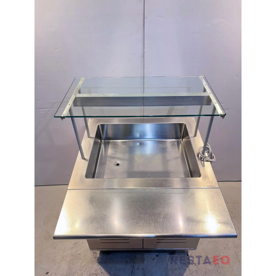 Kylmäbuffetvaunu 800 tasaisella roiskesuojalla - Metos