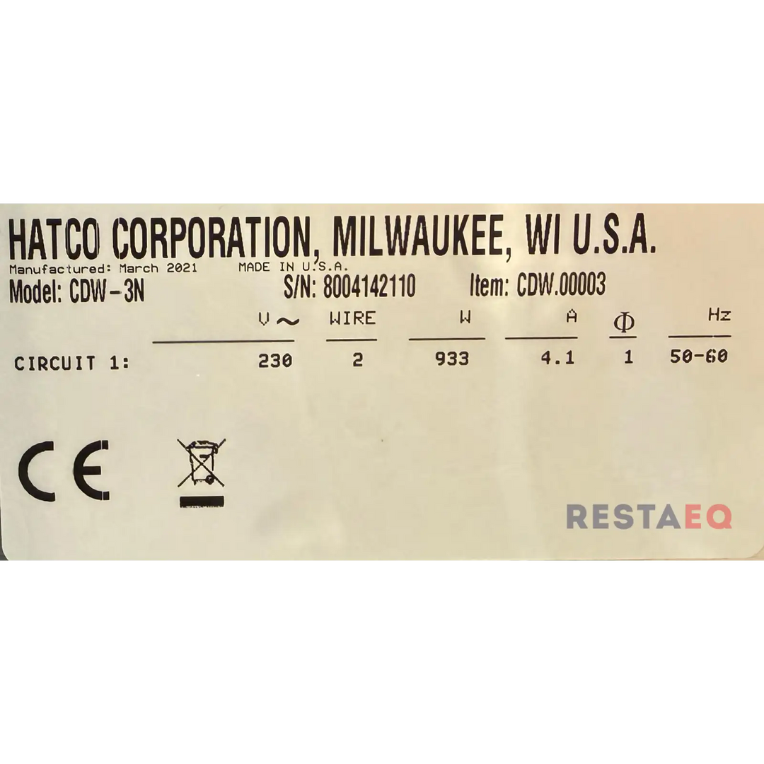 Lämpölaatikosto Hatco CDW-3N - Hatco
