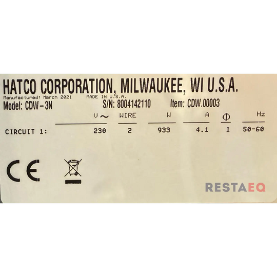Lämpölaatikosto Hatco CDW-3N - Hatco