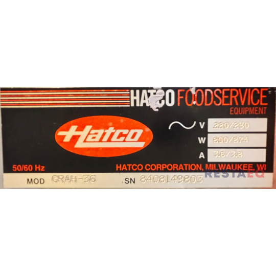 Lämpötaso rosteria Hatcon CRAH-36 lämmittimellä - Hatco