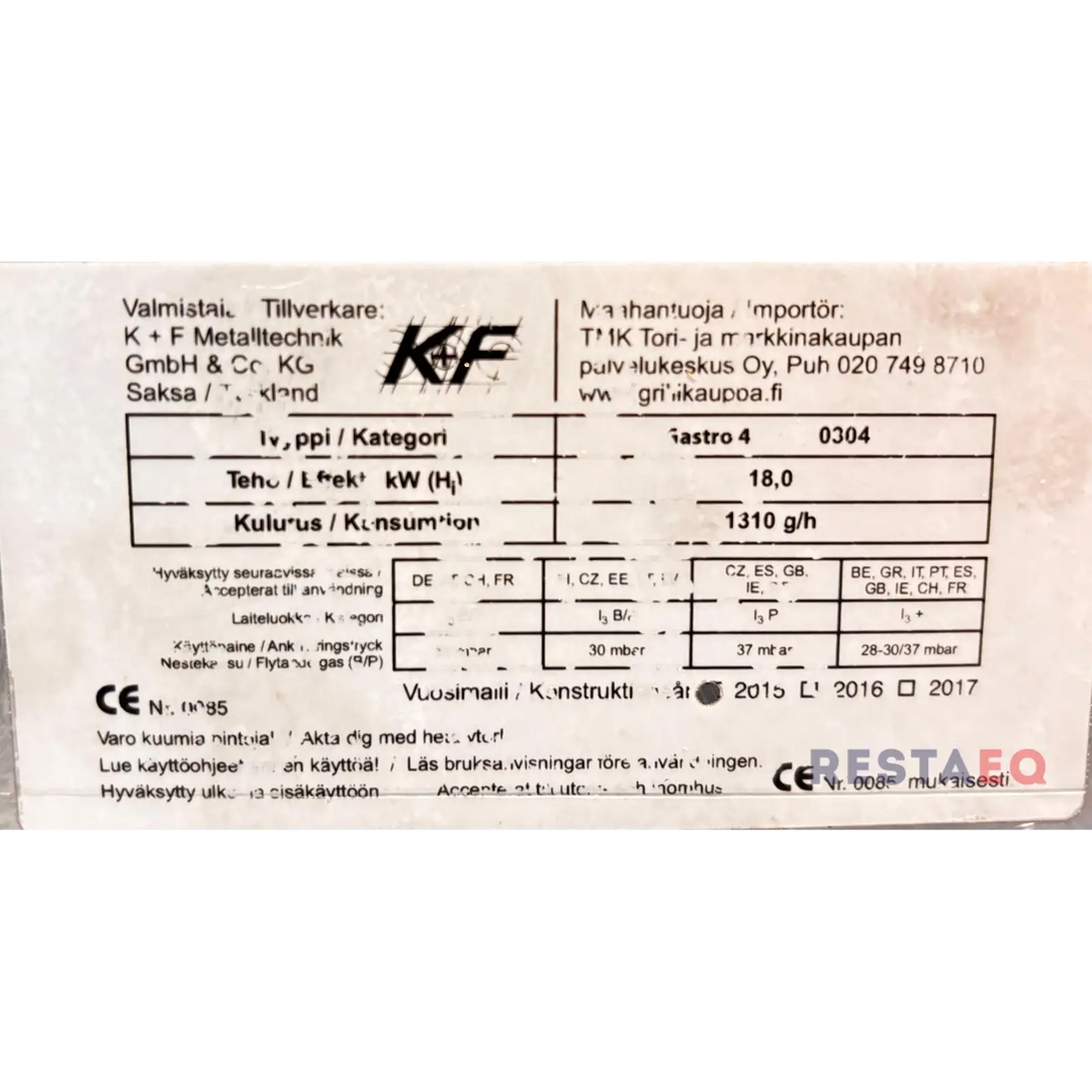 Makkaragrilli Gastro4 0304 - K + F Metalltechnik