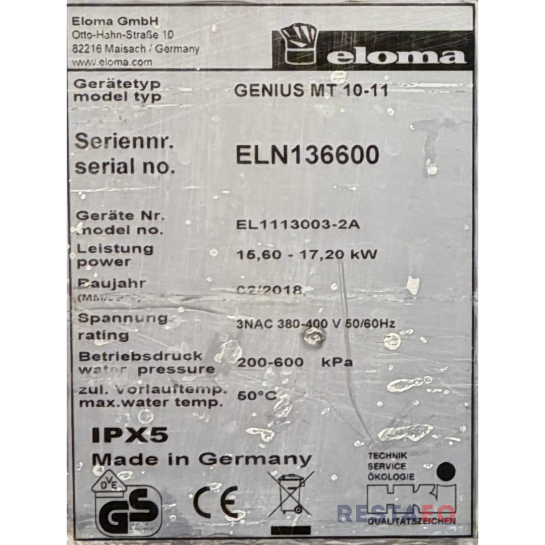 Monitoimiuuni Eloma Genius MT 10-11 - Eloma