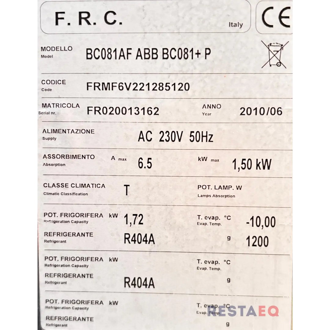 Pikajäähdytyskaappi BC081 AF - Metos