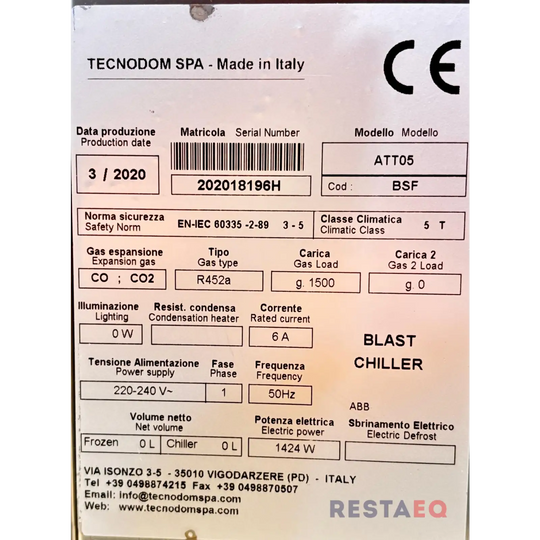 Pikajäähdytyskaappi Tecnodom ATT05 - Teknodom