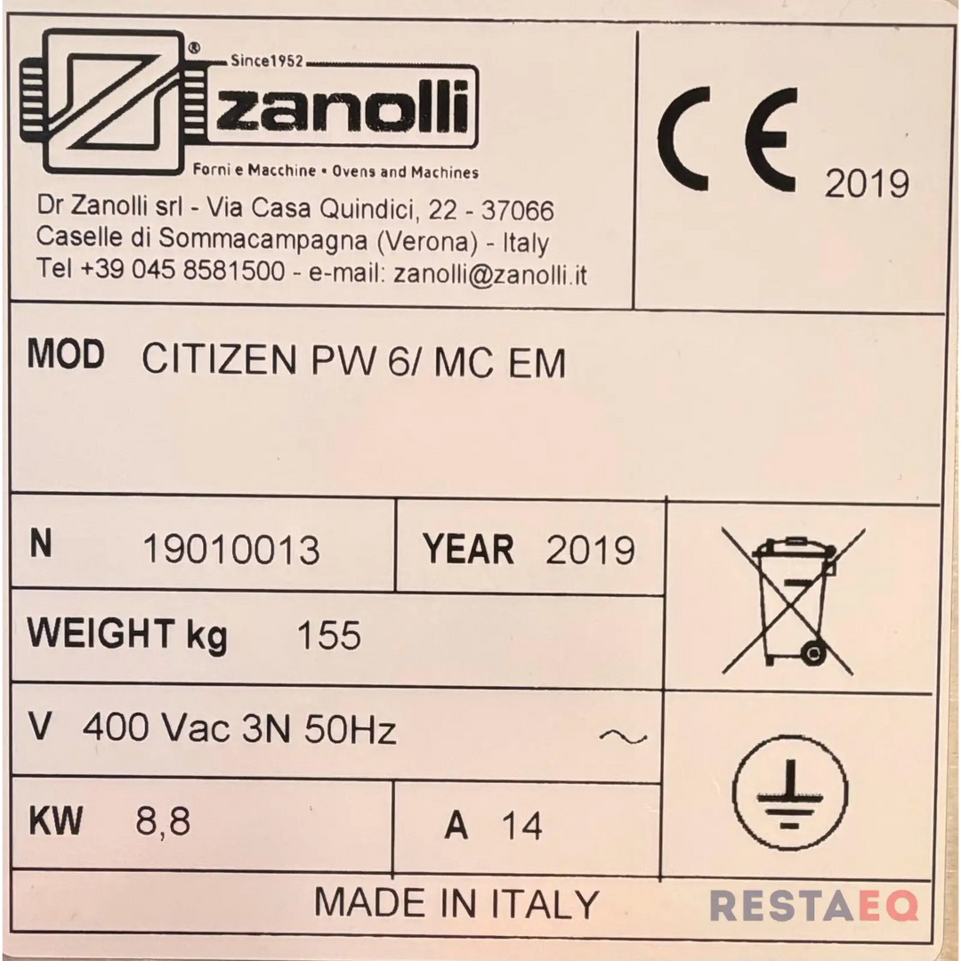 Pizzauuni Zanolli Citizen PW 6 + 6/ MC EM ja PW 6/ MC EM