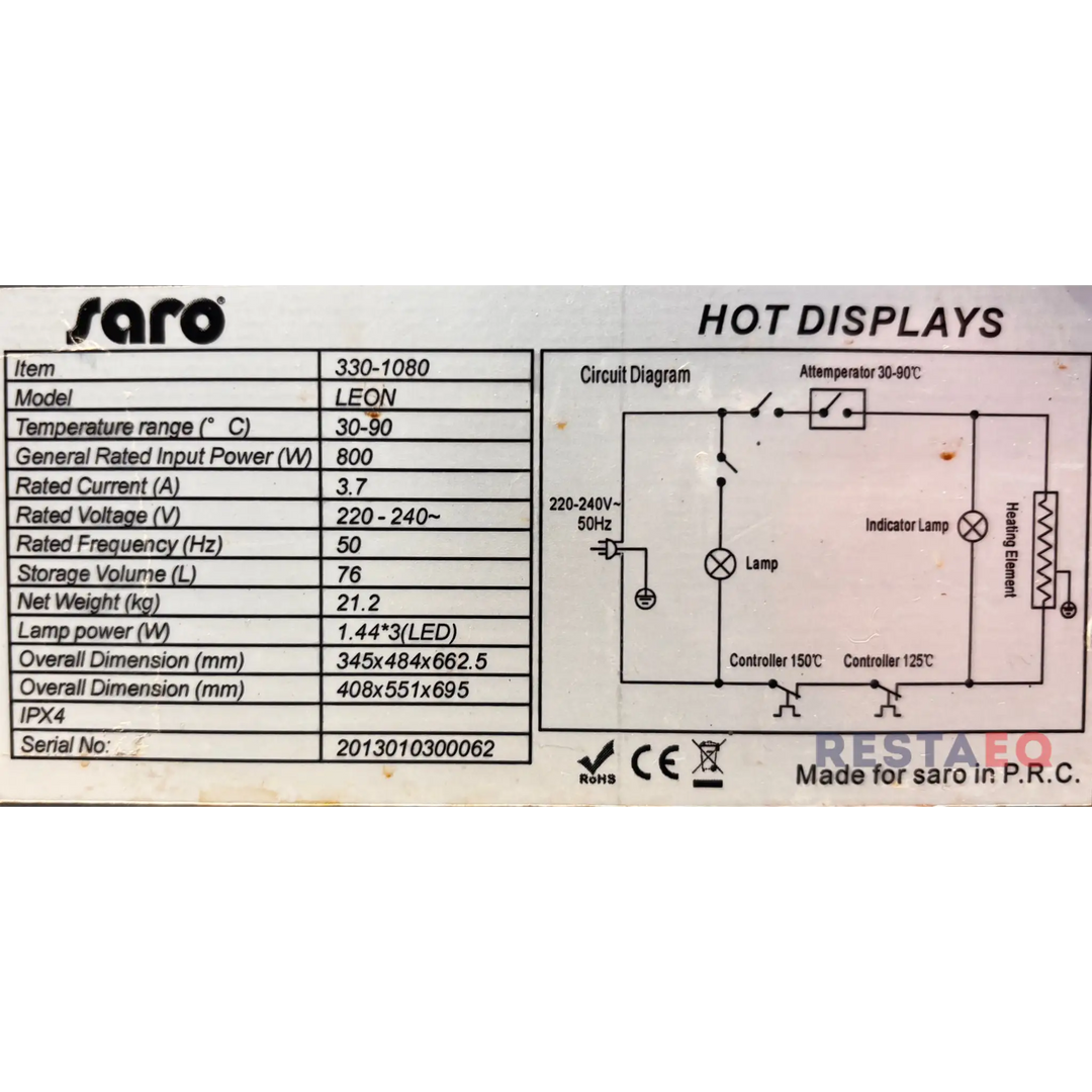 Pöytämallinen lämpövitriini - Saro