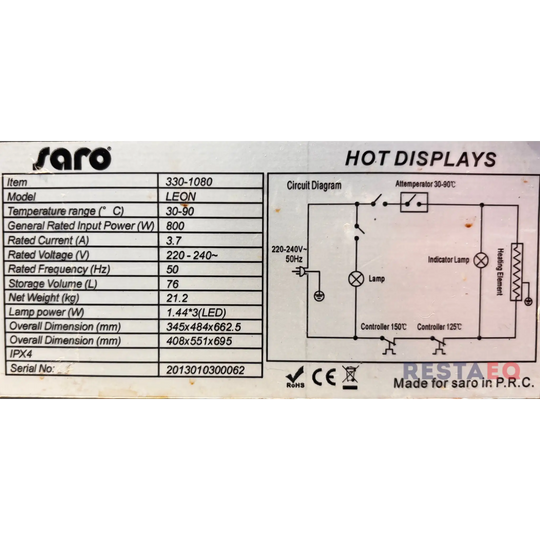 Pöytämallinen lämpövitriini - Saro