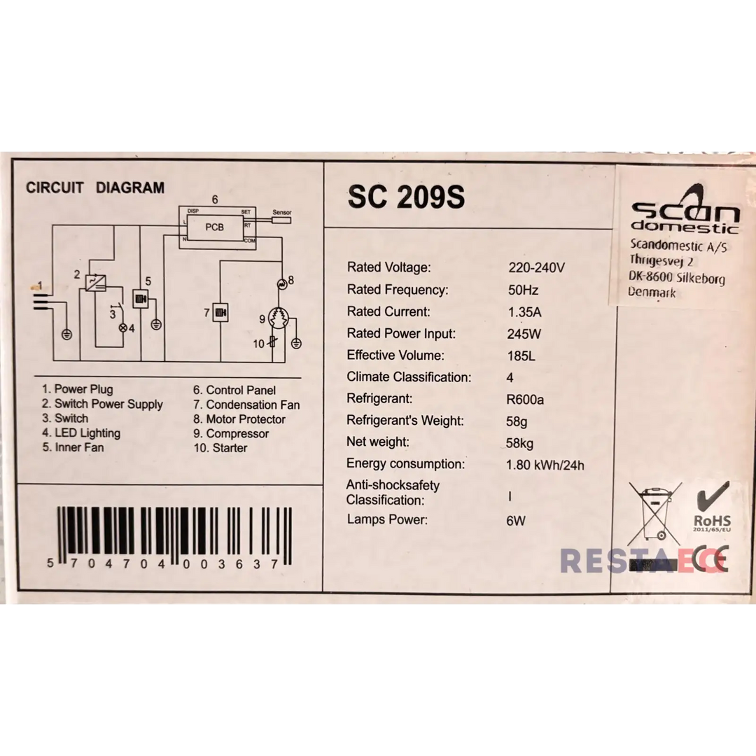 Tiskinalusjääkaappi SC 209 S - Scan Domestic