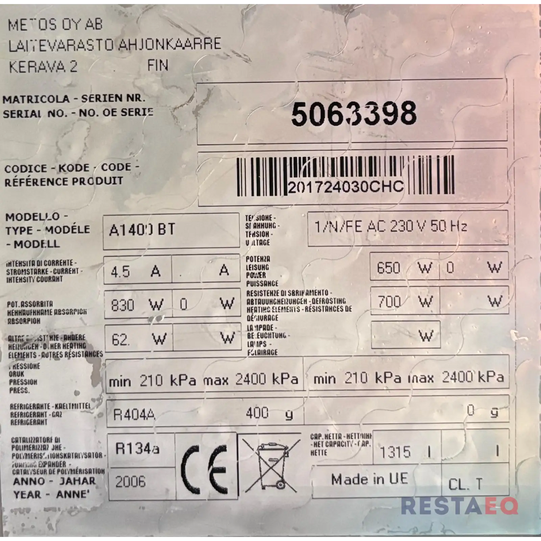 Tuplaovipakastin A 1400 BT - Metos
