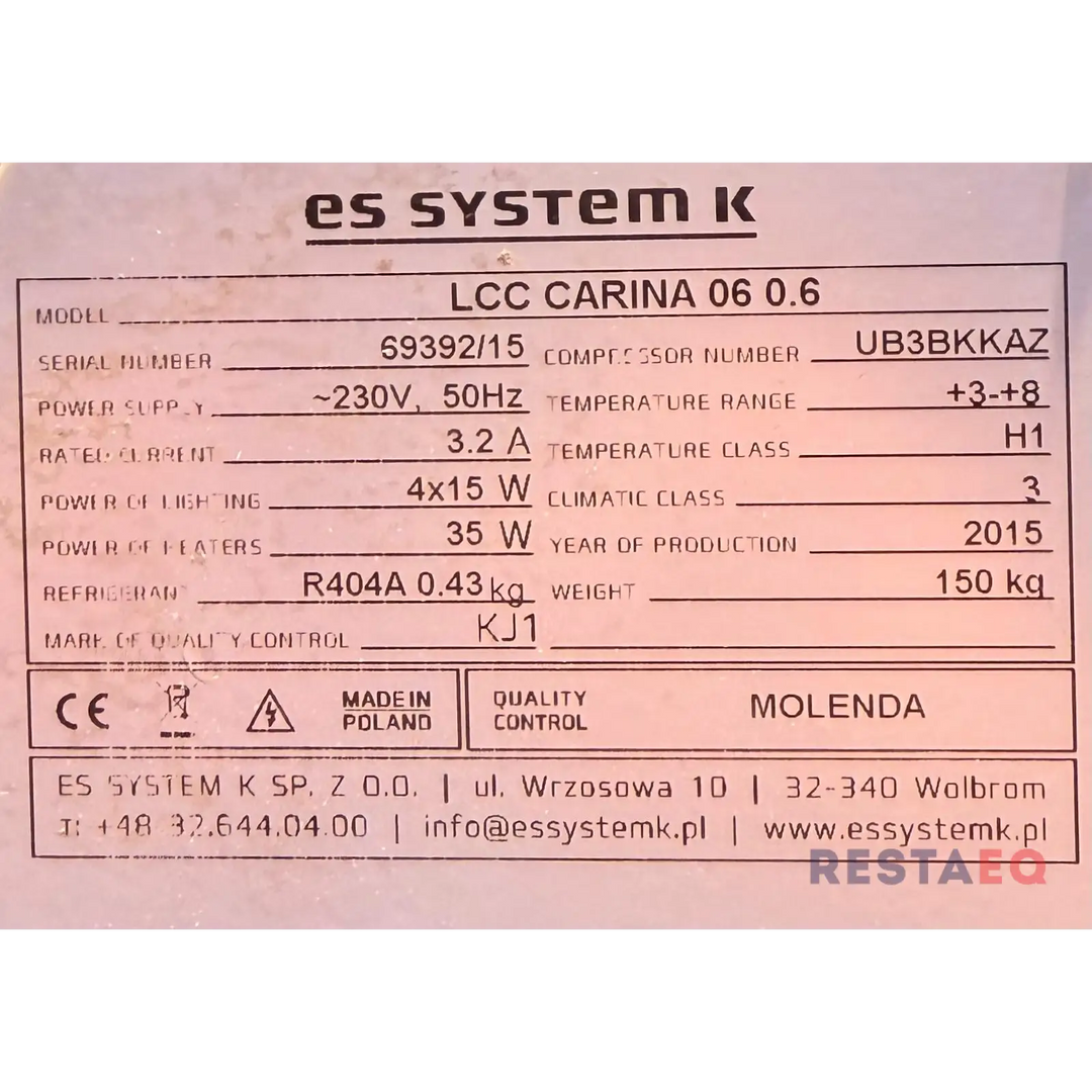 Vitriini palvelumalli LCC CARINA 06 0.6 - ES systems K