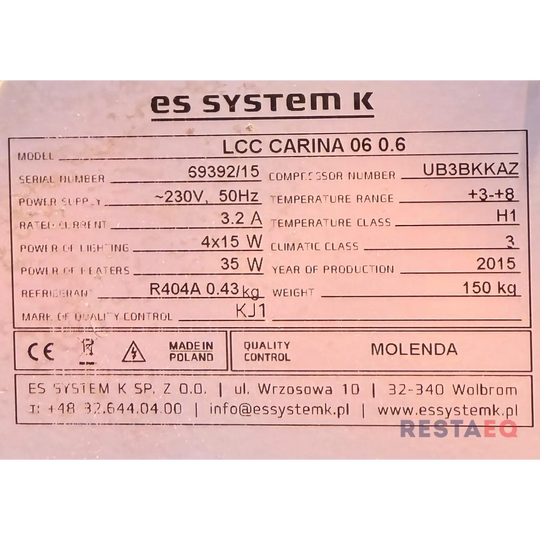 Vitriini palvelumalli LCC CARINA 06 0.6 - ES systems K